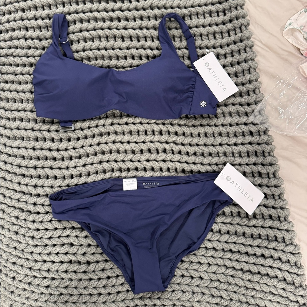 NEW Athleta Navy Bathing Suit Set
